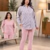 Rose Miss Pyjama chemise imprimée losanges – Réf 16836 – Rose