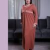 Rose Miss Chemise de nuit longue dentelle – Réf 16889 – Rouille