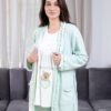 Rose Miss Ensemble pyjama ourson et peignoir 3 pièces – Réf 16912 – Vert d'eau