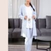 Rose Miss Ensemble pyjama ourson et peignoir 3 pièces – Réf 16912 – Bleu ciel