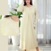 Rose Miss Ensemble robe de nuit et peignoir 2 pièces – Réf 16943 – Crème