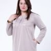 Rose Miss Chemise de nuit longue brodée – Réf 16949 – Taupe