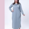 Rose Miss Chemise de nuit longue brodée – Réf 16949 – Bleu gris