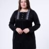 Rose Miss Pyjama tunique brodée – Réf 16950 – Noir