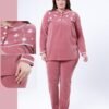 Rose Miss Pyjama velours brodé – Réf 16953 – Vieux rose