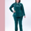 Rose Miss Pyjama velours brodé – Réf 16953 – Vert émeraude