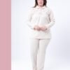 Rose Miss Pyjama velours brodé – Réf 16953 – Écru