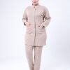 Rose Miss Pyjama tunique boutonnée brodée – Réf 16971 – Beige