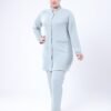 Rose Miss Pyjama tunique boutonnée brodée – Réf 16971 – Vert d'eau