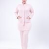 Rose Miss Pyjama tunique boutonnée brodée – Réf 16971 – Rose pâle