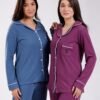 Rose Miss Pyjama boutonné passepoil blanc – Réf 16983 – Bleu