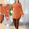 Rose Miss Pyjama tunique brodée – Réf 16985 – Orange