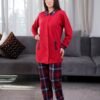 Rose Miss Pyjama boutonné à carreaux – Réf 16986 – Rouge
