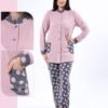 Rose Miss Pyjama boutonné à pois – Réf 16987 – Vieux rose
