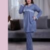 Rose Miss Pyjama tunique dentelle – Réf 16992 – Bleu jean
