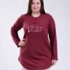 Rose Miss Pyjama tunique imprimé – Réf 16999 – Bordeaux Rose Miss Pyjama tunique imprimé – Réf 16999 – Bordeaux