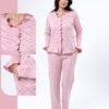 Rose Miss Pyjama boutonné à volants damier – Réf 17013 – Rose