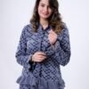 Rose Miss Pyjama boutonné à volants damier – Réf 17013 – Bleu gris
