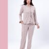 Rose Miss Pyjama boutonné à volants damier – Réf 17013 – Beige