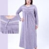 Rose Miss Chemise de nuit longue jacquard – Réf 17022 – Lilas