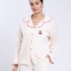 Rose Miss Pyjama boutonné gaufré – Réf 17033 – Écru