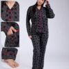 Rose Miss Pyjama boutonné à carreaux – Réf 17036 – Noir