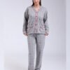 Rose Miss Pyjama boutonné à carreaux – Réf 17036 – Gris