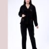 Rose Miss Pyjama velours côtelé boutonné – Réf 17039 – Noir