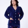 Rose Miss Pyjama polaire boutonné cerises – Réf 17053 – Bleu marine