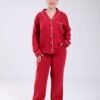 Rose Miss Pyjama chemise gaufré – Réf 17063 – Rouge