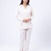 Rose Miss Pyjama boutonné imprimé lapin – Réf 17086 – Pêche