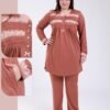 Rose Miss Pyjama tunique dentelle – Réf 17107 – Rouille