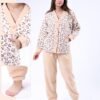 Rose Miss Pyjama polaire imprimé cœurs – Réf 17123 – Beige