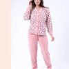 Rose Miss Pyjama polaire imprimé cœurs – Réf 17123 – Rose