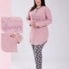 Rose Miss Pyjama tunique à pois – Réf 17128 – Vieux rose
