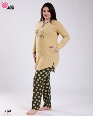 Rose Miss Pyjama tunique à pois – Réf 17128 – Jaune pâle
