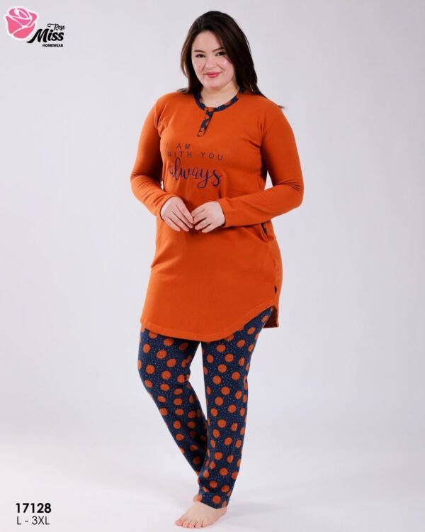 Rose Miss Pyjama tunique à pois – Réf 17128 – Orange
