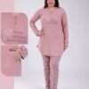 Rose Miss Pyjama tunique imprimé fleurs – Réf 17164 – Vieux rose Rose Miss Pyjama tunique imprimé fleurs – Réf 17164 – Vieux rose