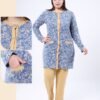 Rose Miss Pyjama tunique boutonnée fleurie – Réf 17165 – Bleu jean