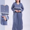 Rose Miss Chemise de nuit longue dentelle – Réf 17171 – Bleu jean