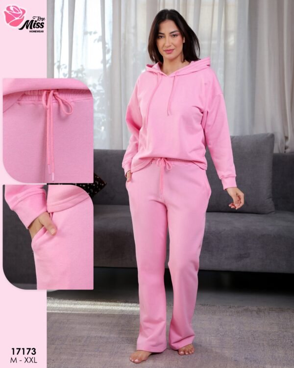 Rose Miss Survêtement molletonné à capuche – Réf 17173 – Rose Rose Miss Survêtement molletonné à capuche – Réf 17173 – Rose