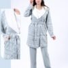 Rose Miss Ensemble pyjama Noël et peignoir 3 pièces – Réf 17195 – Vert d'eau