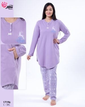 Rose Miss Pyjama tunique polaire – Réf 17196 – Lilas