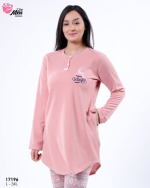 Rose Miss Pyjama tunique polaire – Réf 17196 – Corail