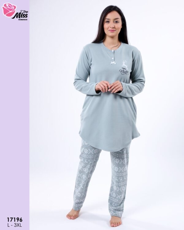 Rose Miss Pyjama tunique polaire – Réf 17196 – Vert d'eau