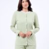 Rose Miss Pyjama boutonné jacquard – Réf 17206 – Vert sauge