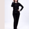 Rose Miss Pyjama boutonné jacquard – Réf 17206 – Noir