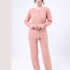 Rose Miss Pyjama boutonné jacquard – Réf 17206 – Pêche