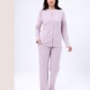Rose Miss Pyjama boutonné jacquard – Réf 17206 – Mauve