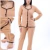 Rose Miss Pyjama boutonné côtelé – Réf 17221 – Camel